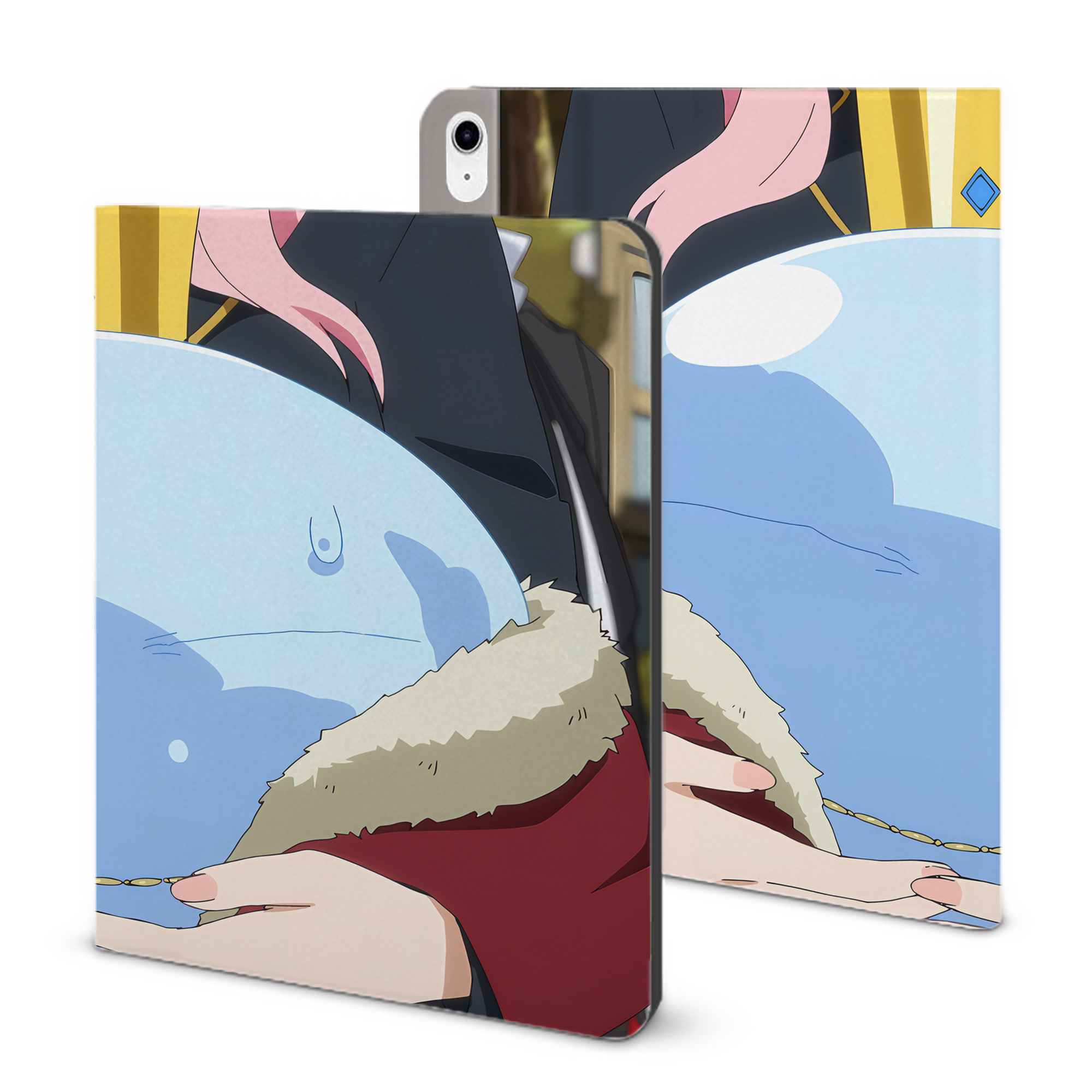 （画像用） 転スラ Regarding Reincarnated to Slime IPad ケース ブック型 PUレザー TPU 耐衝撃 軽量 薄型 ペン収納なし 全面保護 IPad 各モデル対応